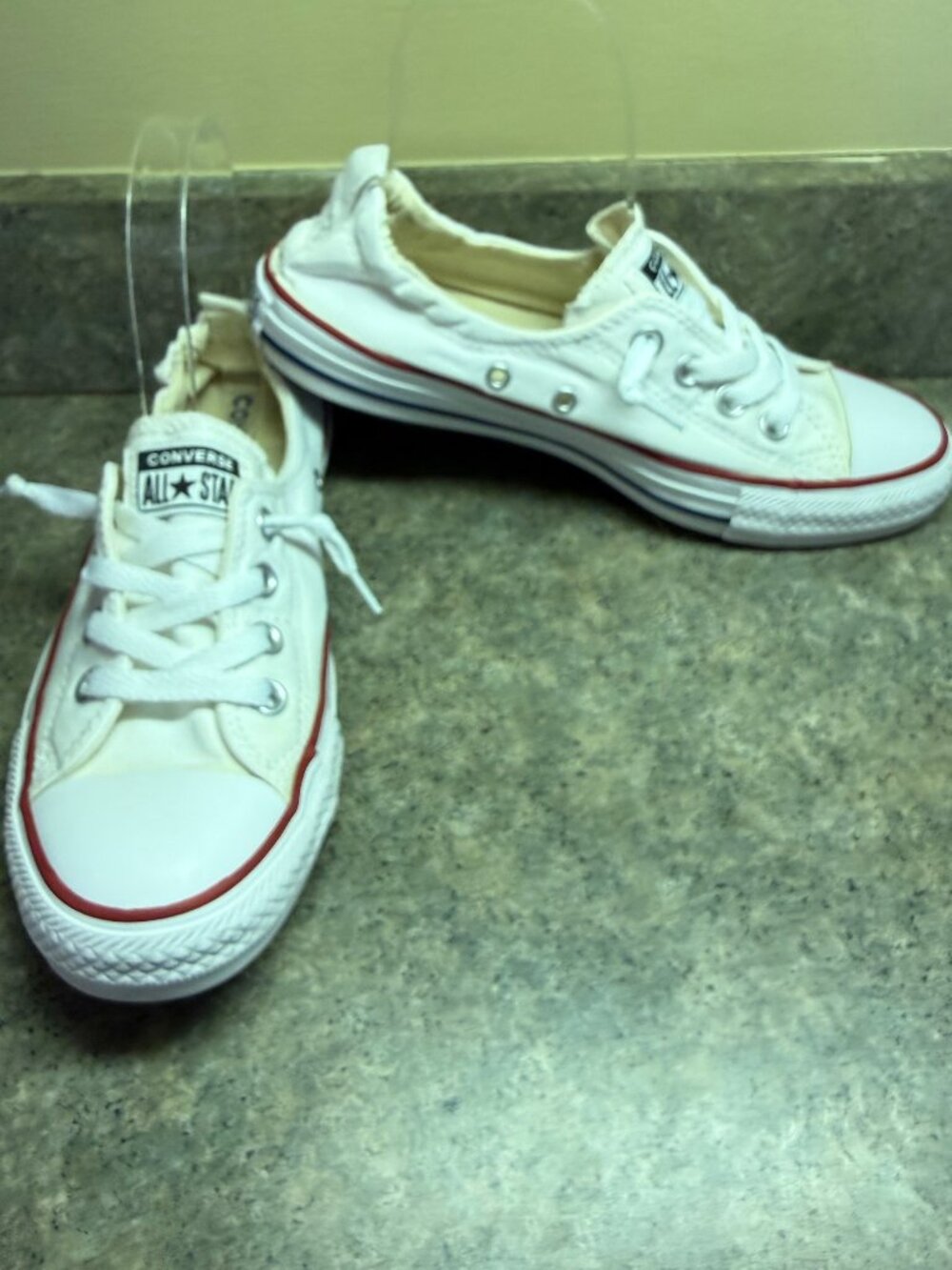 Converse All Star White with Red Trim Sneakers